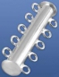 Preview: Stick magnetic lock " Cylinder ",ca. 34 x 12 mm,for 5-row chain,925 Sterling Silver,item number 3509B.