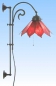 Preview: Wall lamp Flame,height adjustable,with swing arm,stained glass lampshade,diameter ca. 25 cm,opalescent glass,colour red-orange,item number 3151manufactured in our own atelier.Carmen Harusta,Glasinsel ®,Göttingen,Germany.
