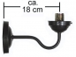 Preview: Wandarm,braun,für Wandleuchte,Wandfluter,Ausladung ca. 18 cm,Lampenfassung E14.