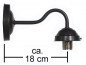 Preview: Wall bracket,brown,reach ca. 18 cm,socket E14.
