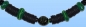 Preview: Glass beads necklace " Green and Black ",length ca. 50 cm