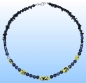 Preview: Glass beads necklace " Gray and Yellow ",length ca. 50 cm