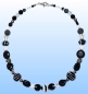 Preview: Glass beads necklace " Black,White,Clear ",length ca. 43 cm