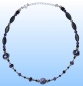 Preview: Glass beads necklace " Black and Lilac ",length 45 - 51 cm
