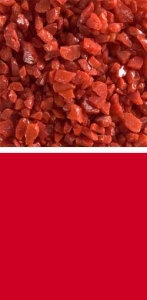 Bullseye coarse frit,COE 90,opalescent,red,code 0124,ca. 100 g