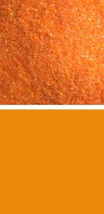 Bullseye fine frit,COE 90,opalescent,orange,code 0125,ca. 100 g