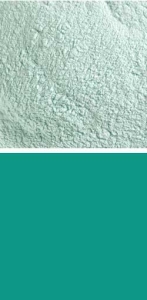 Bullseye powder,COE 90,opalescent,teal green,code 0144,ca. 100 g