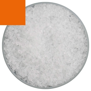 Optul Glass,float frit,granulate 4,medium coarse,COE 82,transparent,orange,code 1025,ca. 100 g,item number 3592824.