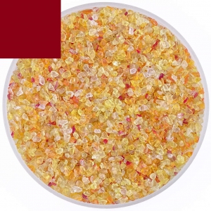Optul Glass,float frit,granulate 4,medium coarse,COE 82,transparent,dark red,code 1055,ca. 1 kg,item number 3589814.