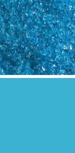 Bullseye medium frit,COE 90,transparent,turquoise blue,code 1116,ca. 100 g