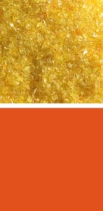 Bullseye medium frit,COE 90,transparent,orange,code 1125,ca. 100 g
