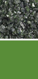 Bullseye coarse frit,COE 90,transparent,olive green,code 1141,ca. 100 g