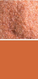 Bullseye fine frit,COE 90,transparent,sunset coral,code 1305,ca. 100 g