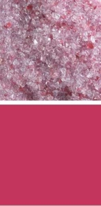 Bullseye medium frit,COE 90,transparent,cranberry pink,code 1311,ca. 100 g