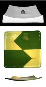 Slumping mold for glass bowls,plates,square,flat,ca. 21 x 21 cm