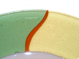 Menu Plates,Glass Cover,four-part,champagne,green,yellow