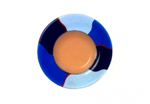 Salatteller,Ø ca. 25 cm,champagnerfarben,blau