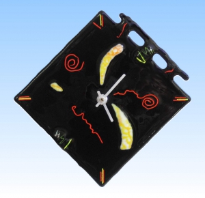 Wall clock " Universe ",black,red,orange,yellow,ca. 22 x 22 cm