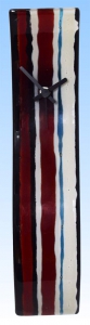 Wall clock " Red Gray Wave ",red,gray,black,blue,ca. 37 x 8 cm