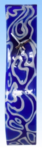 Wall clock " Whirlpool ",blue,dark blue,light gray,ca. 39 x 8 cm