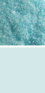 Bullseye medium frit,COE 90,transparent,light aquamarine blue,code 1408,ca. 100 g
