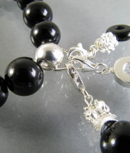 Intermediate part,Sterling Silver,bead,Ø ca. 8 mm,bored,with loop