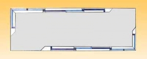 Spiegel " Weiss und Blau ",ca. 150 x 45 cm