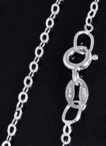 Anchor chain,with spring ring,925 Sterling Silver,rhodium-plated,flat,link size ca. 1,6 mm,length ca. 34 cm,item number 2222YR,(detail).