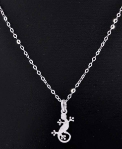 Anchor chain,with spring ring,925 Sterling Silver,rhodium-plated,flat,link size ca. 1,6 mm,length ca. 34 cm,item number 2222YR,(application example).