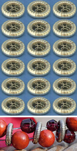 Zwischenteile,Ethnostil,925er Sterling Silber,Bali-Räder,Ø ca. 8 mm,18 Stücke,Artikelnummer 3908A-18.