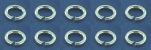 Biegeringe,rund,925er Sterling Silber,Stärke ca. 1,3 mm,Ø ca. 7 mm,10 Stücke,Art.Nr. 3583C-10.