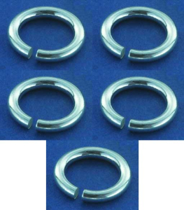 Biegeringe,rund,925er Sterling Silber,Stärke ca. 2 mm,Ø ca. 12 mm,5 Stücke,Artikelnummer 3587H-5.