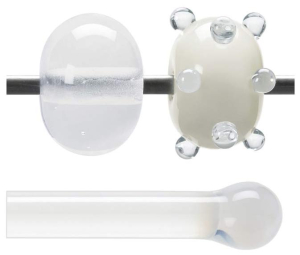 Bullseye Stab,AK 90,transparentweiss,opalescent,Code 0243,L. ca. 43 cm