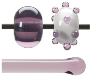 Bullseye rod,COE 90,pale amethyst,transparent,code 1528,l. ca. 43 cm