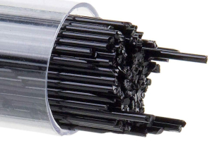 Bullseye Stringer,Ø ca. 2 mm,AK 90,opalescent,schwarz,Code 0100,ca. 180 g