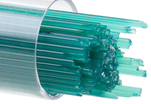 Bullseye stringer,Ø ca. 1 mm,COE 90,opalescent,teal green,code 0144,ca. 180 g
