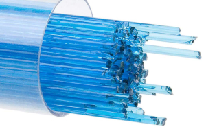 Bullseye stringer,Ø ca. 2 mm,COE 90,transparent,turquoise blue,code 1116,ca. 180 g