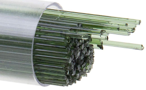 Bullseye stringer,Ø ca. 1 mm,COE 90,transparent,olive green,code 1141,ca. 180 g