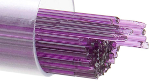 Bullseye stringer,Ø ca. 1 mm,COE 90,transparent,violet striker,code 1234,ca. 180 g