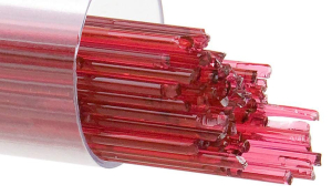 Bullseye stringer,Ø ca. 1 mm,COE 90,transparent,cranberry pink,code 1311,ca. 180 g