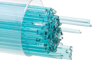 Bullseye stringer,Ø ca. 2 mm,COE 90,transparent,light aquamarine blue,code 1408,ca. 180 g