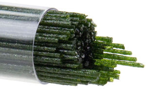 Bullseye stringer,Ø ca. 1 mm,COE 90,transparent,light aventurine green,code 1412,ca. 180 g