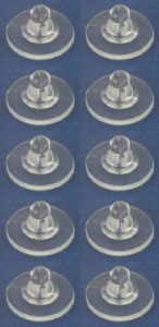 Stopper,Kunststoff,Ø ca. 11,5 mm,für Ohrstecker,10 Stücke,Art.Nr. 3690P-10.