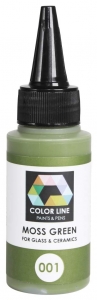Enamel paint for glass (COE82,COE90,COE96) and ceramic,Color Line 001,moss green,ca. 62 g,item number 5200001.