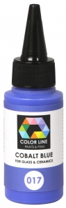 Enamel paint for glass (COE82,COE90,COE96) and ceramic,Color Line 017,cobalt blue,ca. 62 g,item number 5200017.