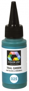 Enamel paint for glass (COE82,COE90,COE96) and ceramic,Color Line 025,teal green,ca. 62 g,item number 5200025.