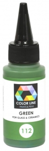 Enamel paint for glass (COE82,COE90,COE96) and ceramic,Color Line 112,green,ca. 62 g,item number 5200112.