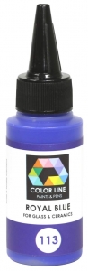 Enamel paint for glass (COE82,COE90,COE96) and ceramic,Color Line 113,royal blue,ca. 62 g,item number 5200113.