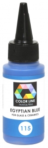 Enamel paint for glass (COE82,COE90,COE96) and ceramic,Color Line 115,egyptian blue,ca. 62 g,item number 5200115.