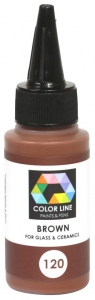 Enamel paint for glass (COE82,COE90,COE96) and ceramic,Color Line 121,brown,ca. 62 g,item number 5200120.